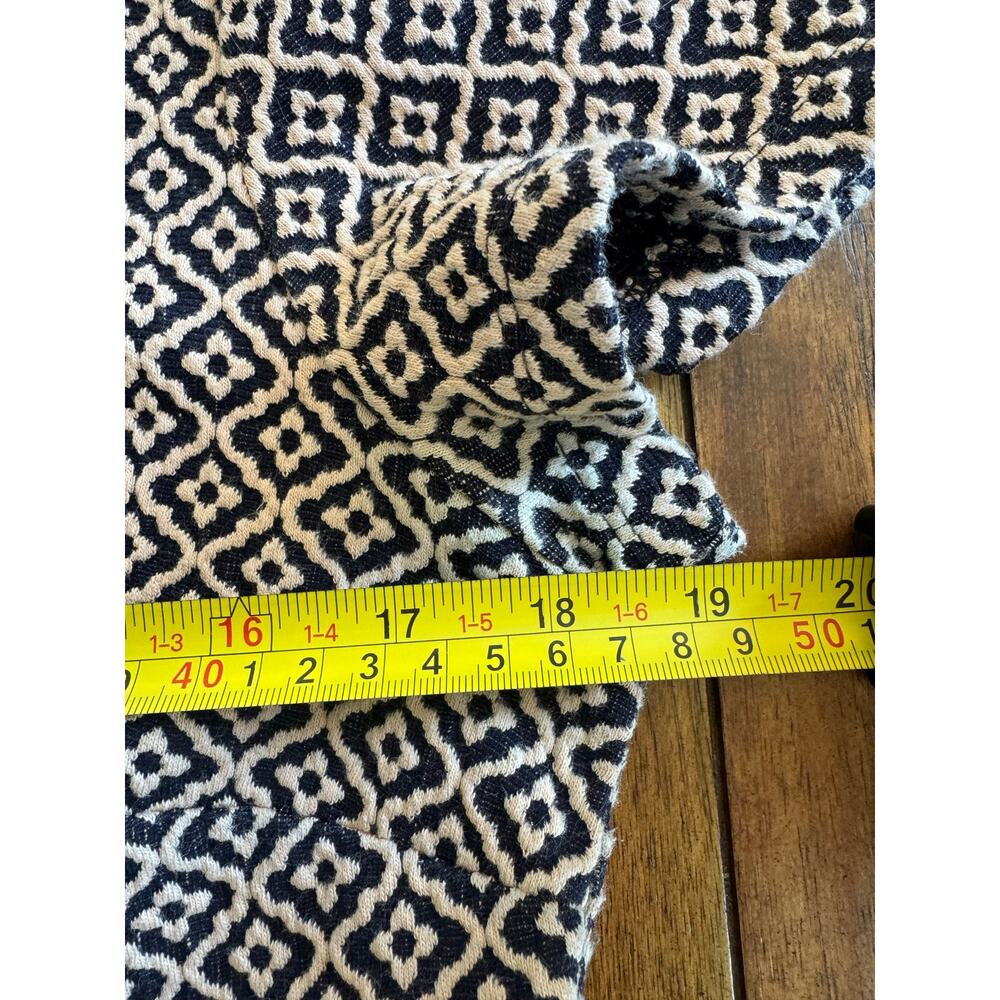 LOFT Navy Ivory Geometric Jacquard Knit Fit & Flare Dress Women’s Dress Size 10 - Picture 6 of 10